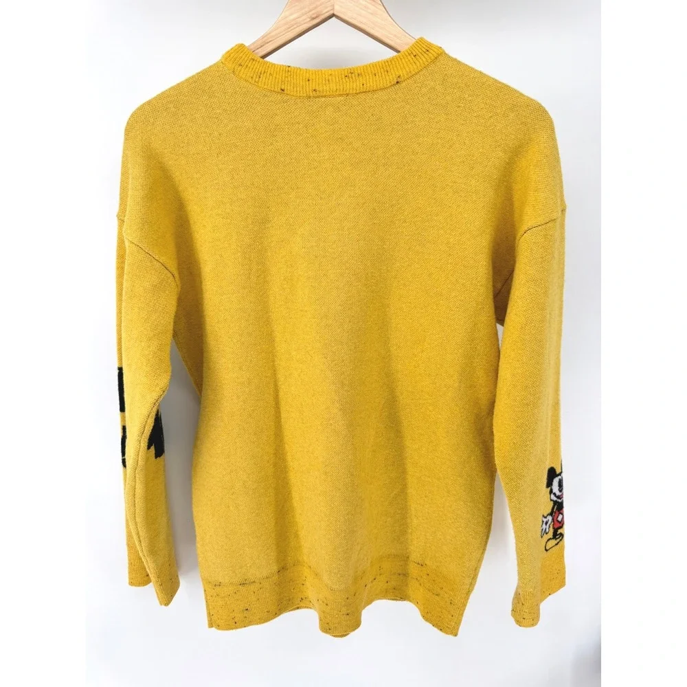 Disney Parks Mickey Mouse Pullover Knit Sweater Women's Small Yellow